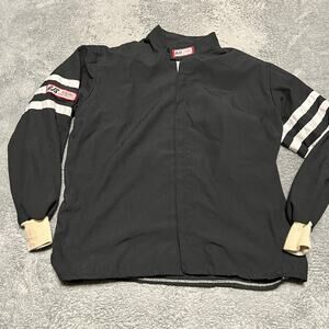 RJS Racing Jacket Mens 2XL Black Zip Flame Resistant Made USA Vintage